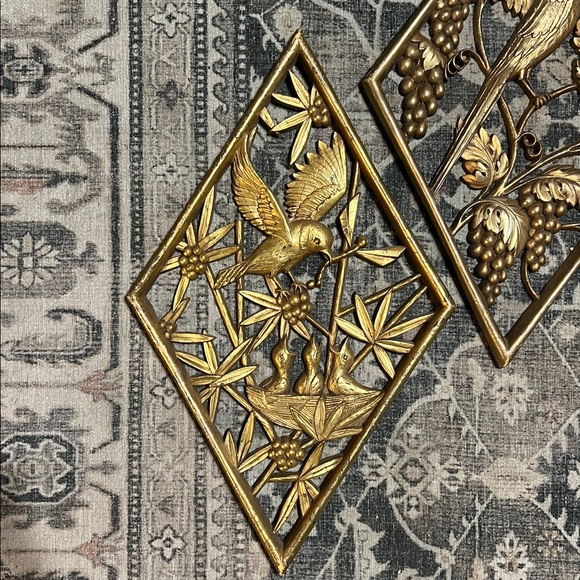 Vintage gold bird wall decor - Picture 2 of 6